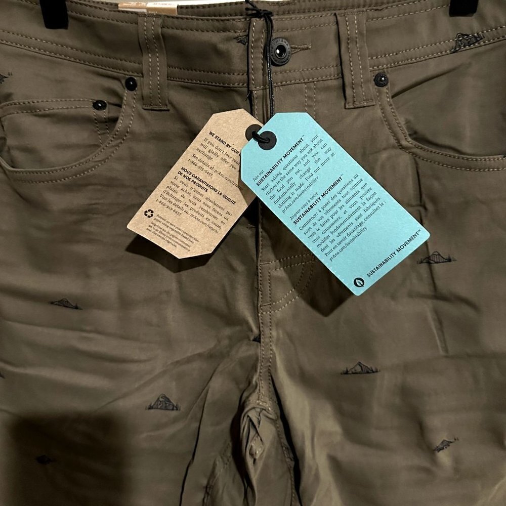 NWT Prana Men's Brion 11 inch Short in Slate Green Crux Rock - Size 30 - Picture 6 of 10